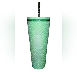 Starbucks Summer 2024 Iridescent Mint Jade Green Jeweled Tumbler 24oz Venti, NEW